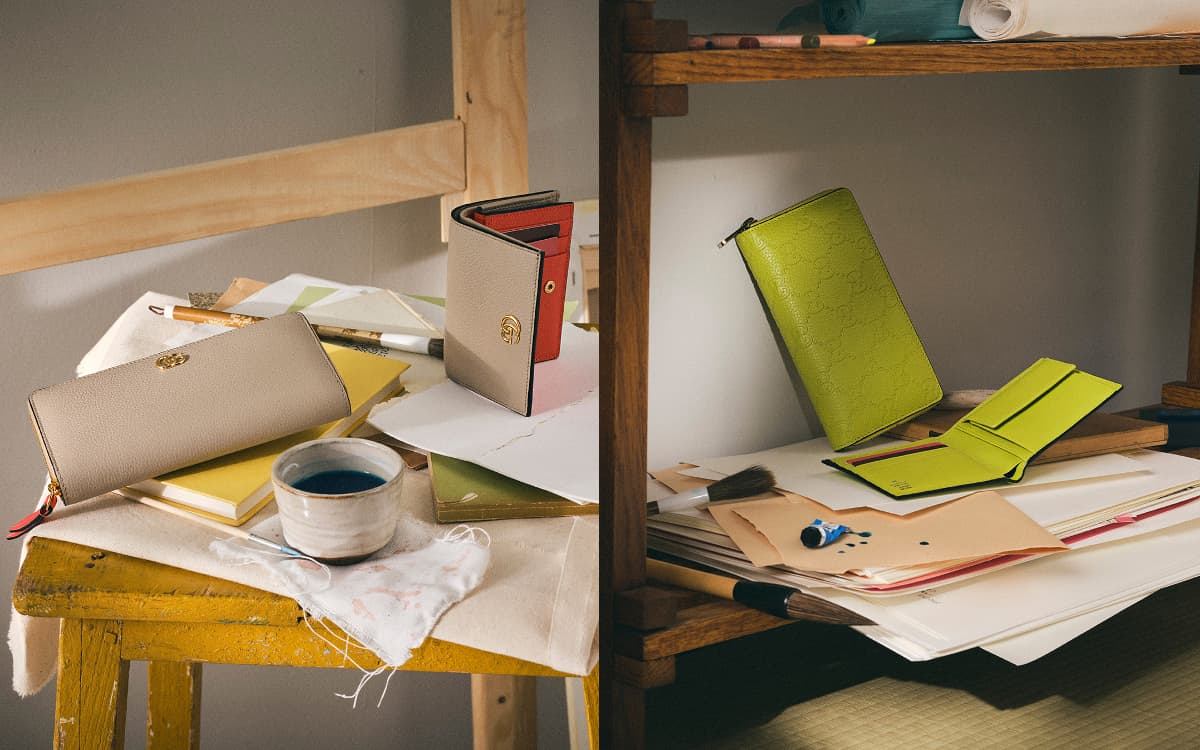 グッチ日本限定スモールレザーグッズ|夏らしいオレンジ×ベージュのバイカラー&鮮やかネオングリーン